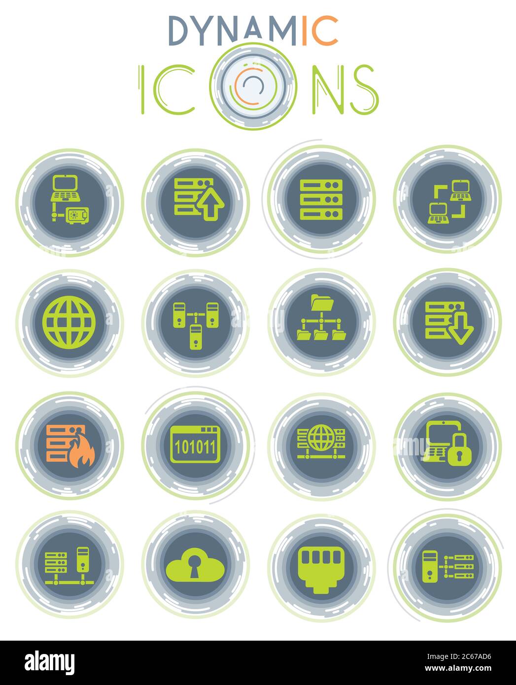 icone dinamiche del server Illustrazione Vettoriale