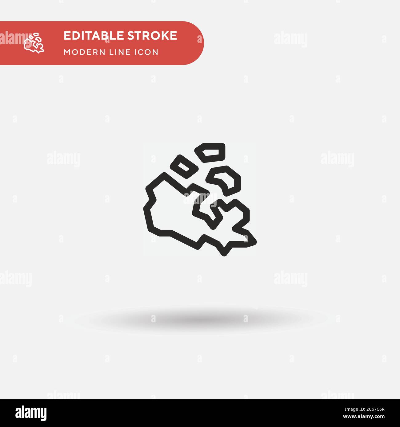 Icona vettore semplice Canada. Modello di disegno simbolo illustrazione per elemento UI mobile Web. Pittogramma moderno a colori perfetto su tratto modificabile. Icone canadesi per il vostro progetto aziendale Illustrazione Vettoriale