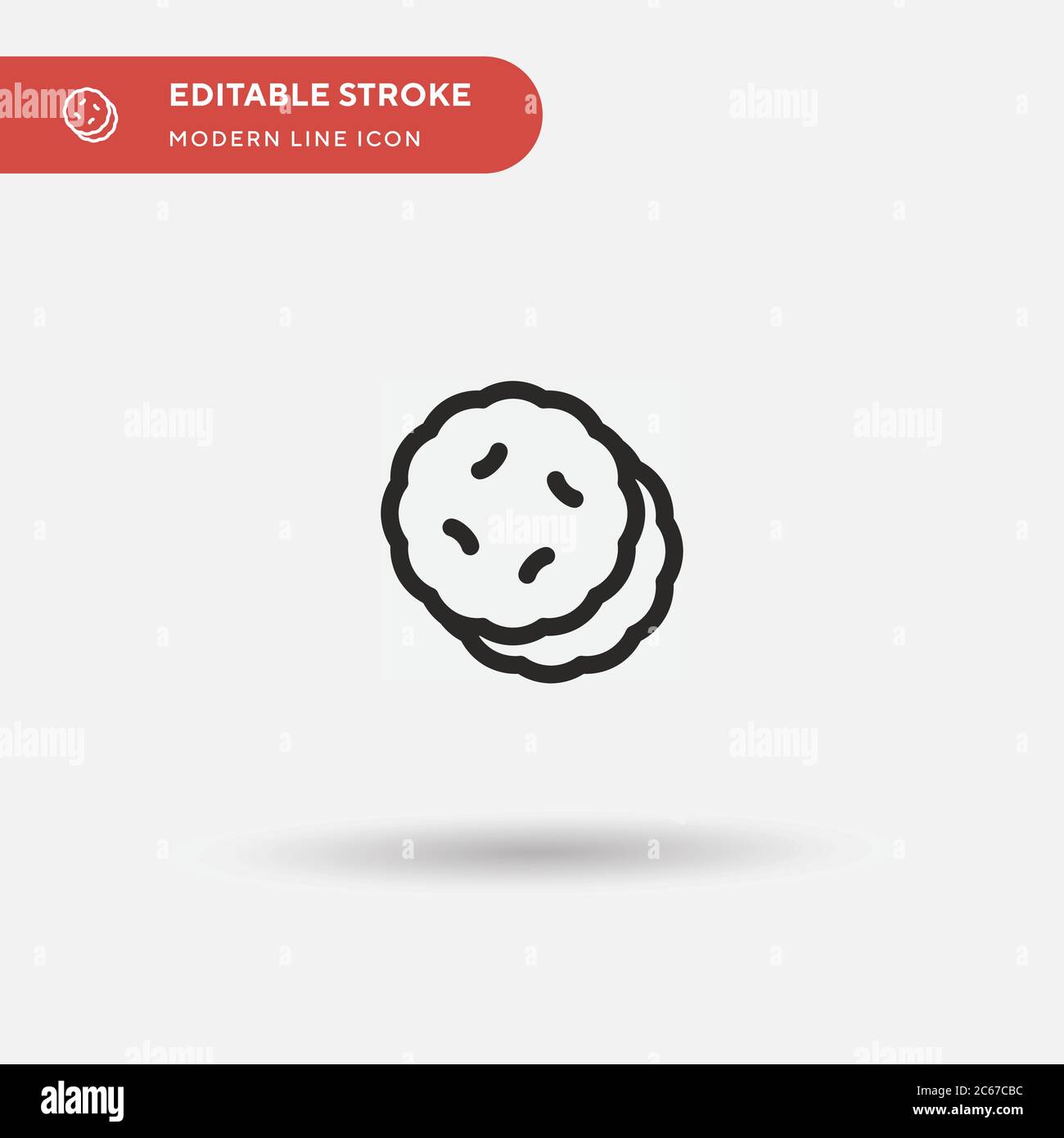 Icona vettore semplice pane pita. Modello di disegno simbolo illustrazione per elemento UI mobile Web. Pittogramma moderno a colori perfetto su tratto modificabile. Icone pane Pita per il vostro progetto aziendale Illustrazione Vettoriale