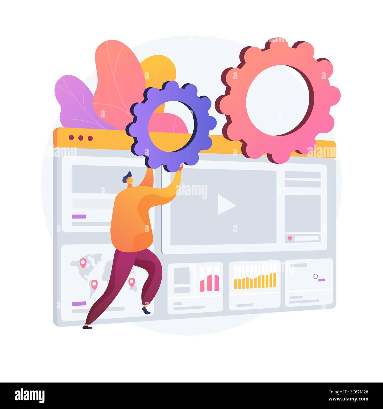 Internet advertising analytics metafora di concetto vettoriale. Illustrazione Vettoriale