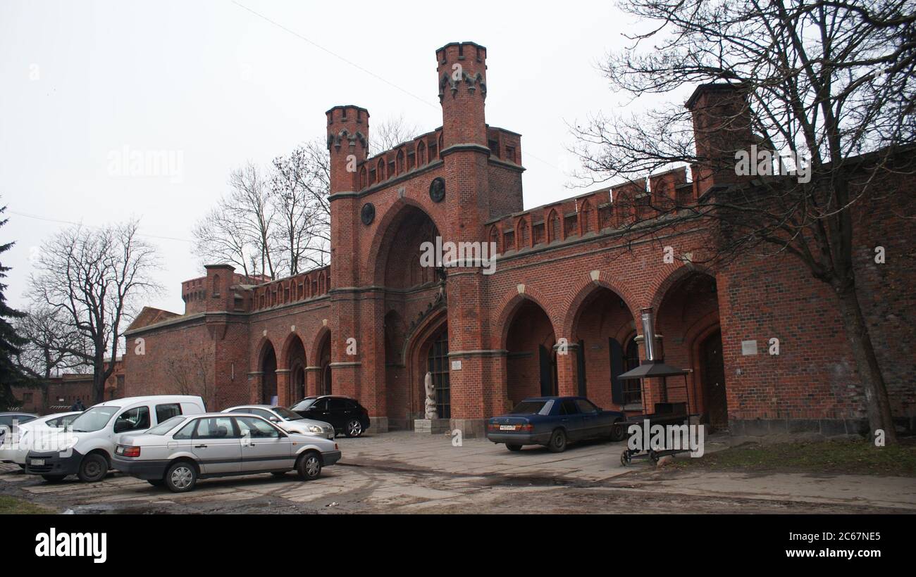 Kaliningrad è una città con una lunga e interessante storia e un'architettura insolita per la Russia. Foto senza filtri. Foto Stock