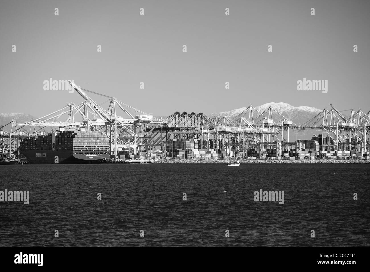 Primo piano di Long Beach Port, California, USA Foto Stock