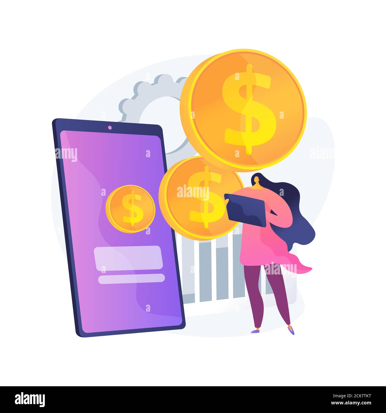 Illustrazione vettoriale del concetto astratto di marketing transazionale. Illustrazione Vettoriale