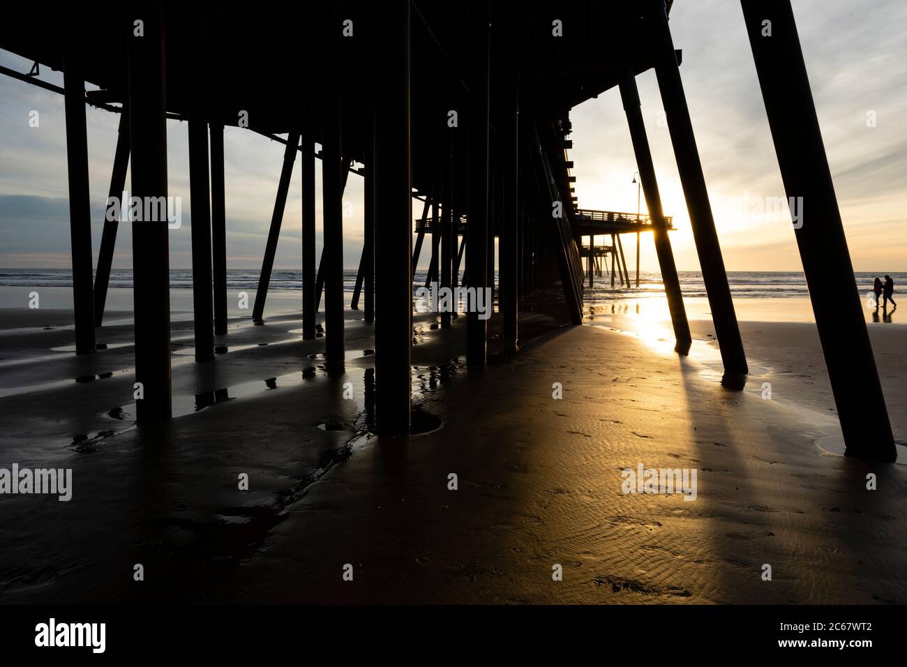 Molo di Pismo Beach al tramonto, California, USA Foto Stock