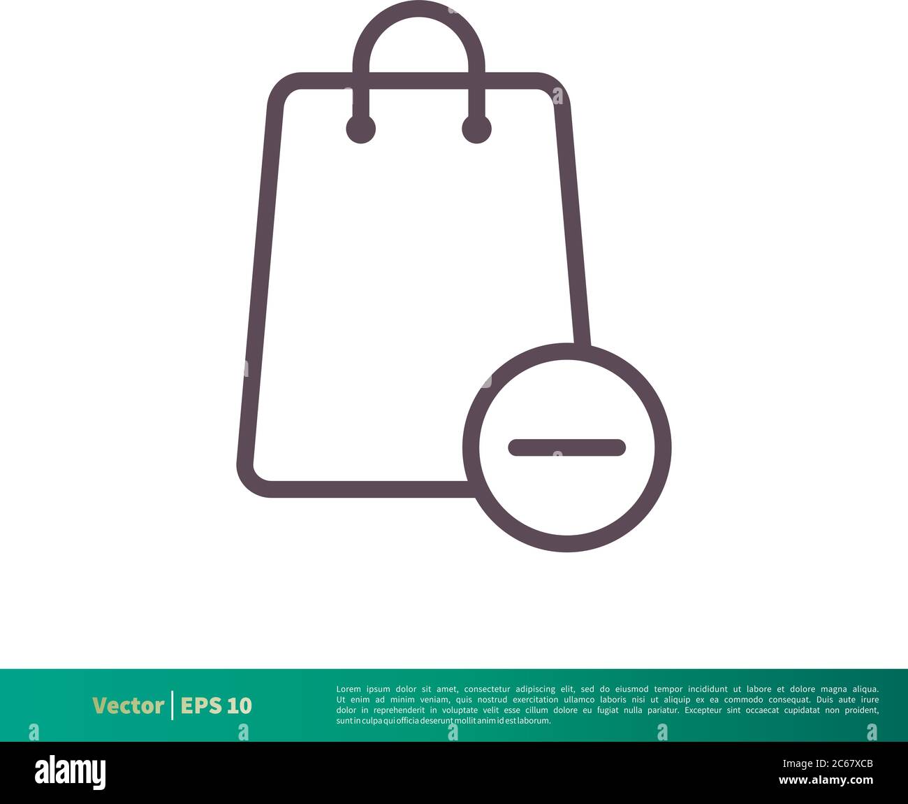 Borsa di carta, icona negozio modello logo vettoriale disegno di illustrazione. EPS vettoriale modificabile 10. Illustrazione Vettoriale