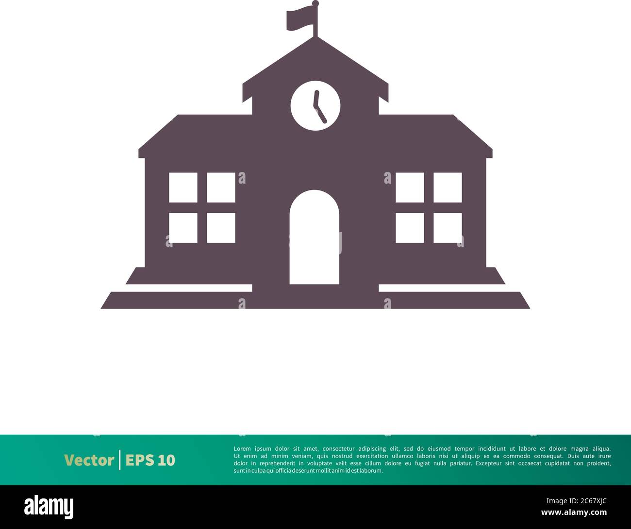 Icona di costruzione della scuola modello di logo vettoriale disegno di illustrazione. EPS vettoriale modificabile 10. Illustrazione Vettoriale