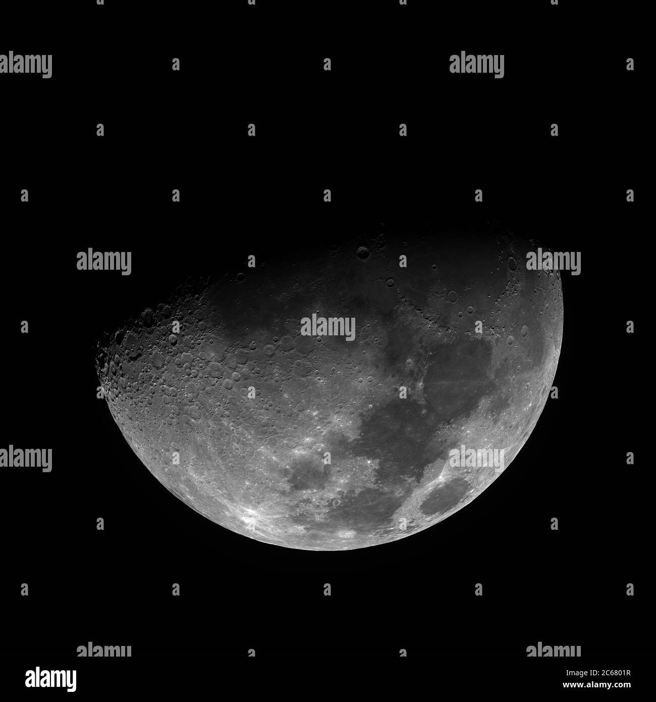 Luna, terra naturale satelite in fase specifica Foto Stock