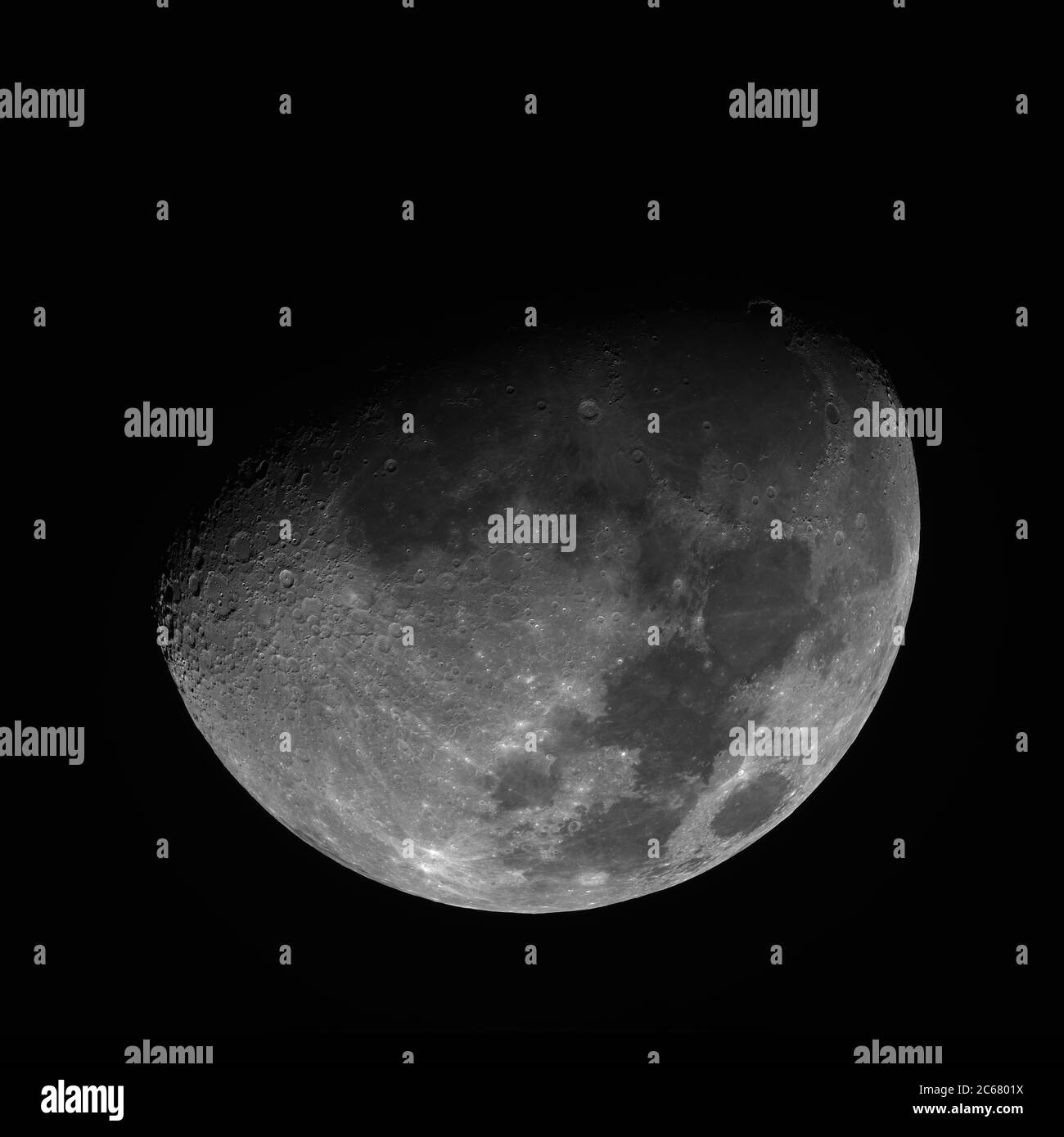 Luna, terra naturale satelite in fase specifica Foto Stock