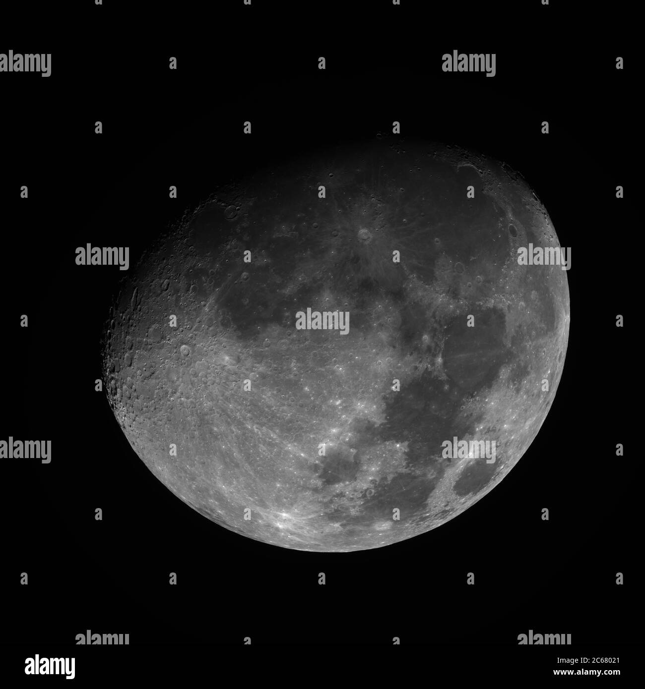 Luna, terra naturale satelite in fase specifica Foto Stock