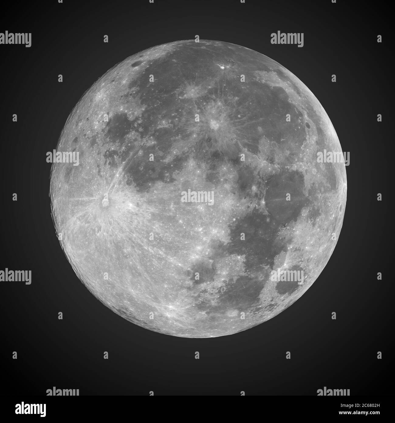 Luna, terra naturale satelite in fase specifica, incandescente Foto Stock