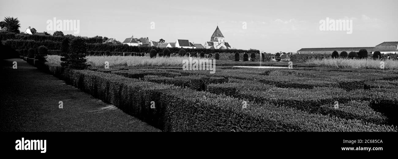 Giardino del Chateau de Villandry, Villandry, Indre-et-Loire, Francia Foto Stock