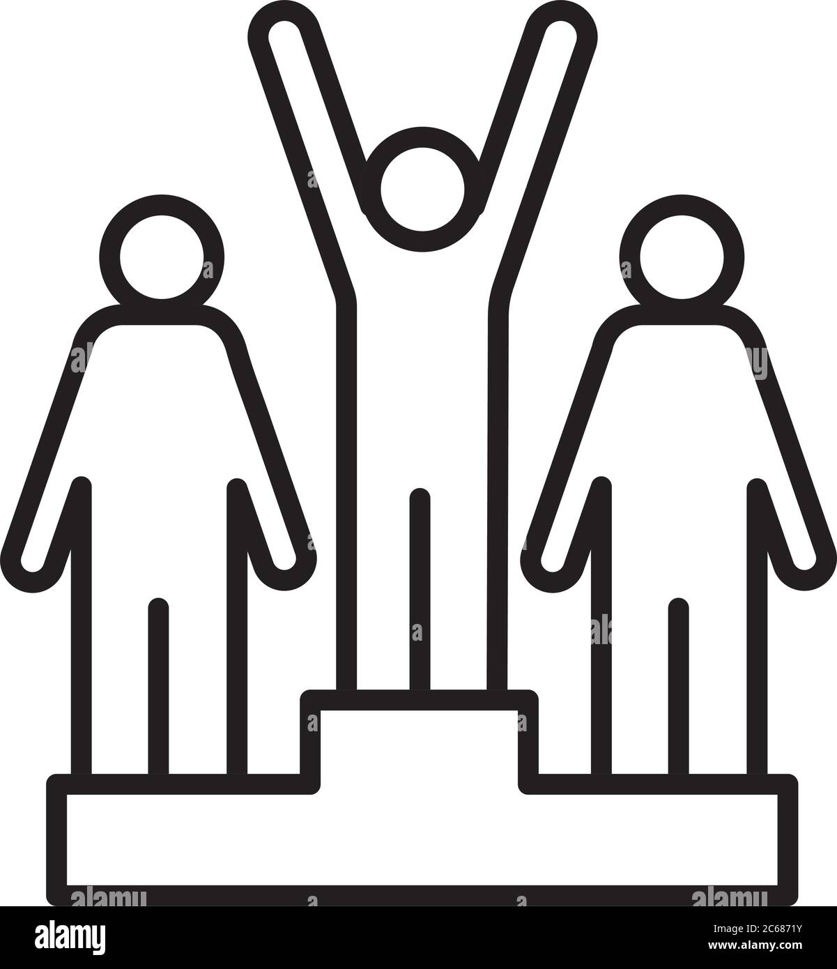 vincitori campione in avatar podio figure stile linea grafica vettoriale illustrazione disegno Illustrazione Vettoriale