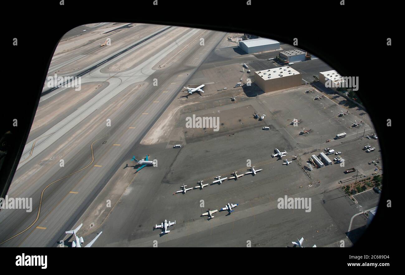 Aerei all'aeroporto di Las Vegas, Nevada, USA Foto Stock