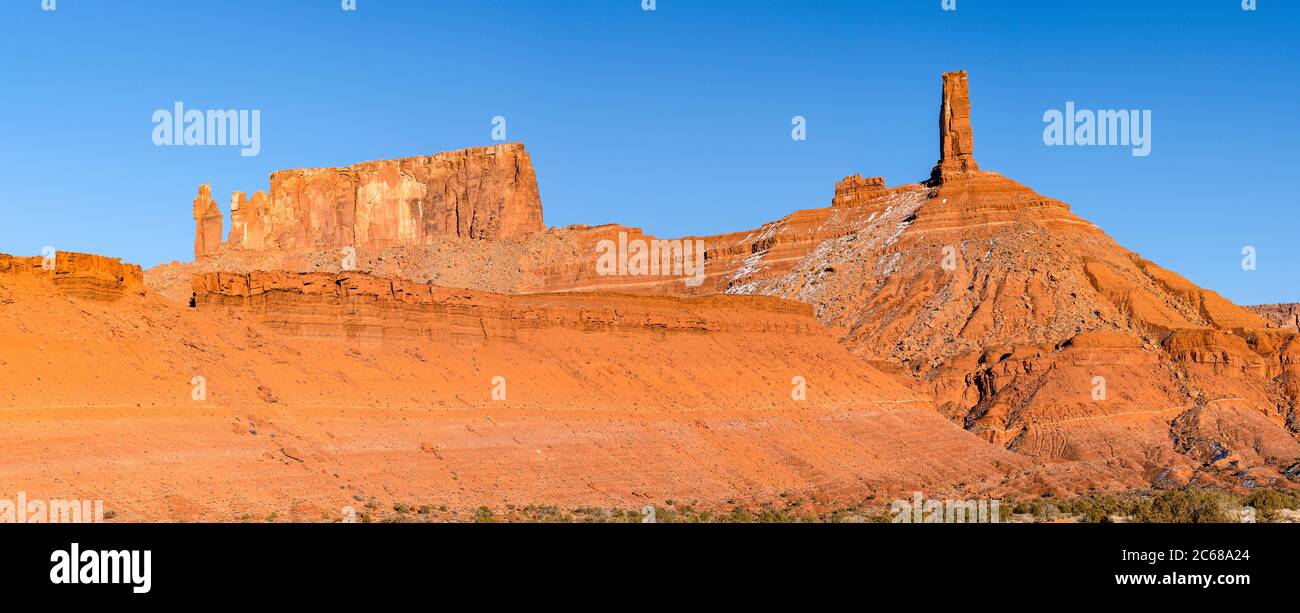 Vista della formazione rocciosa, Arches National Park, Utah, USA Foto Stock