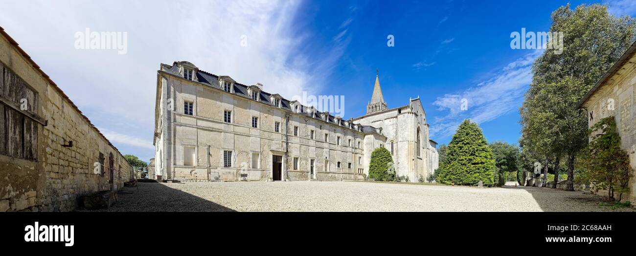 Abbazia gotica di Saint Etienne a Bassac, Charente, Nuova Aquitania, Francia Foto Stock