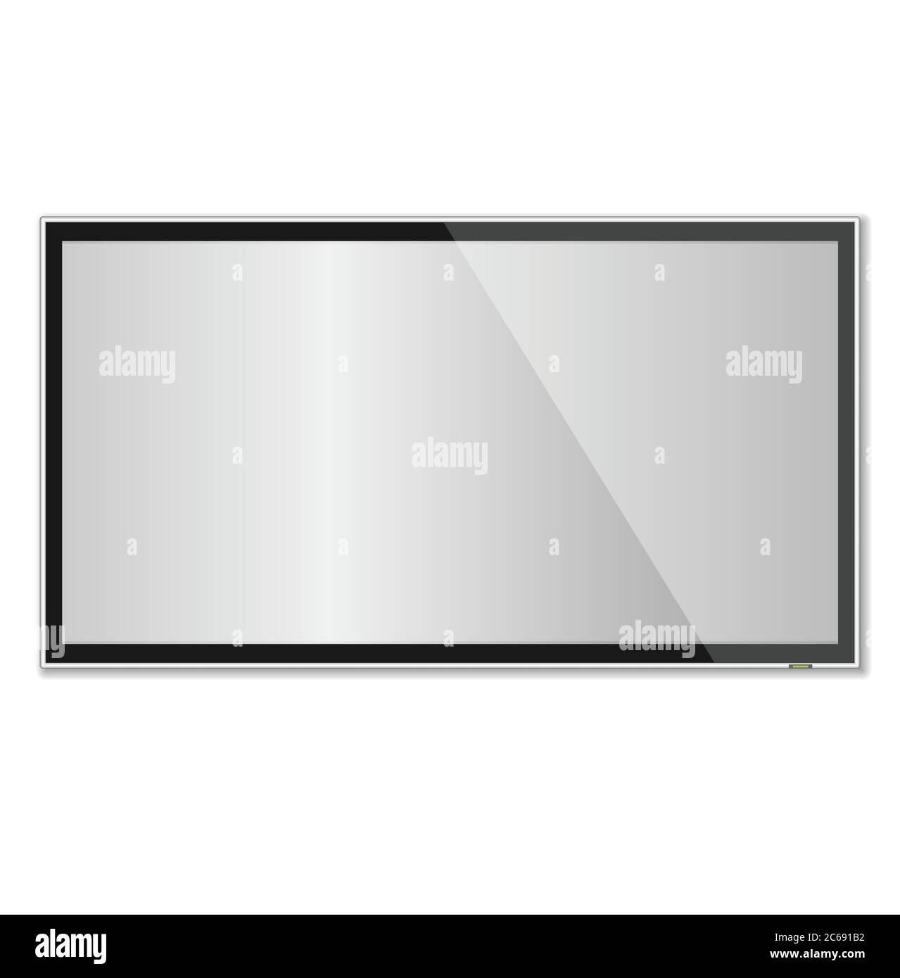 Smart TV Mock-up, schermo Vector TV, TV LED appeso alla parete Illustrazione Vettoriale