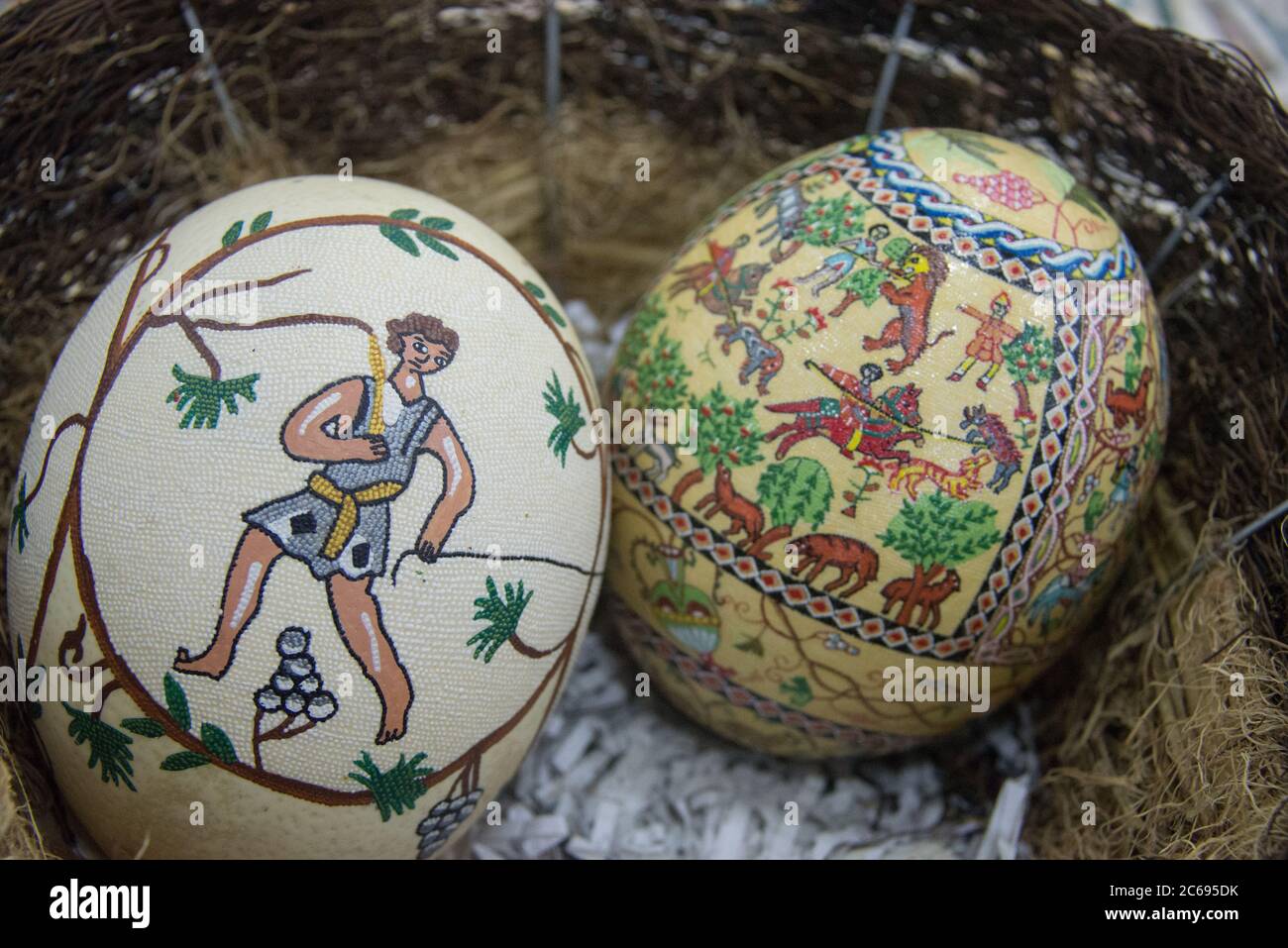 Asia, Medio Oriente, Giordania, Madaba, opere d'arte a mosaico Foto Stock