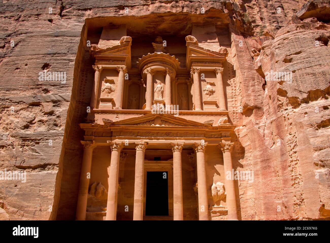 Asia, Medio Oriente, Giordania, Petra, El Khasneh al Faroun Foto Stock