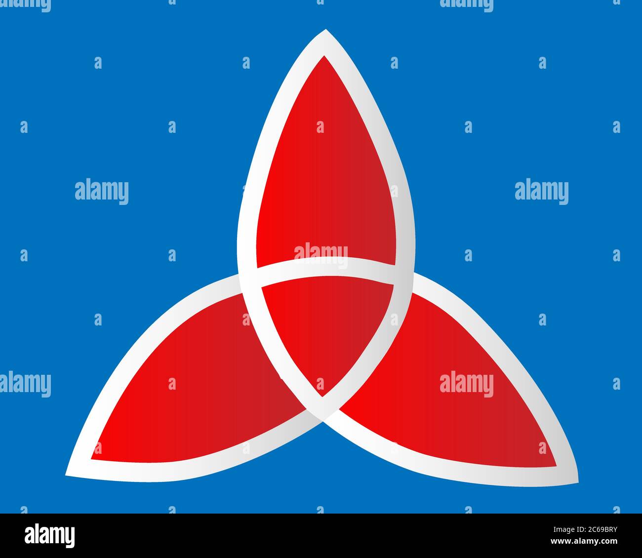 Simbolo Triquetra. Nodo della trinità celtica. Icona unità in tre parti. Antico ornamento simboleggiando l'eternità. Segno di loop infinito di forme interbloccanti. Inter Illustrazione Vettoriale