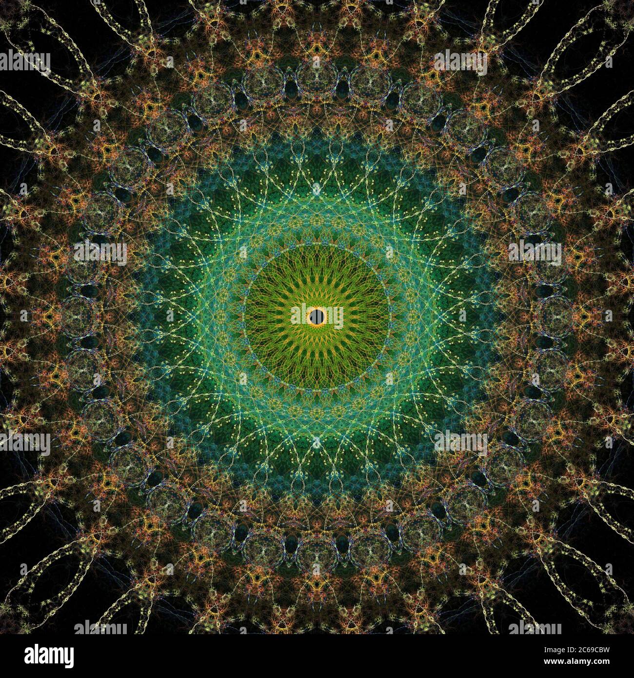 Mandala Fractal Art Design Indiano/Arabo Foto Stock