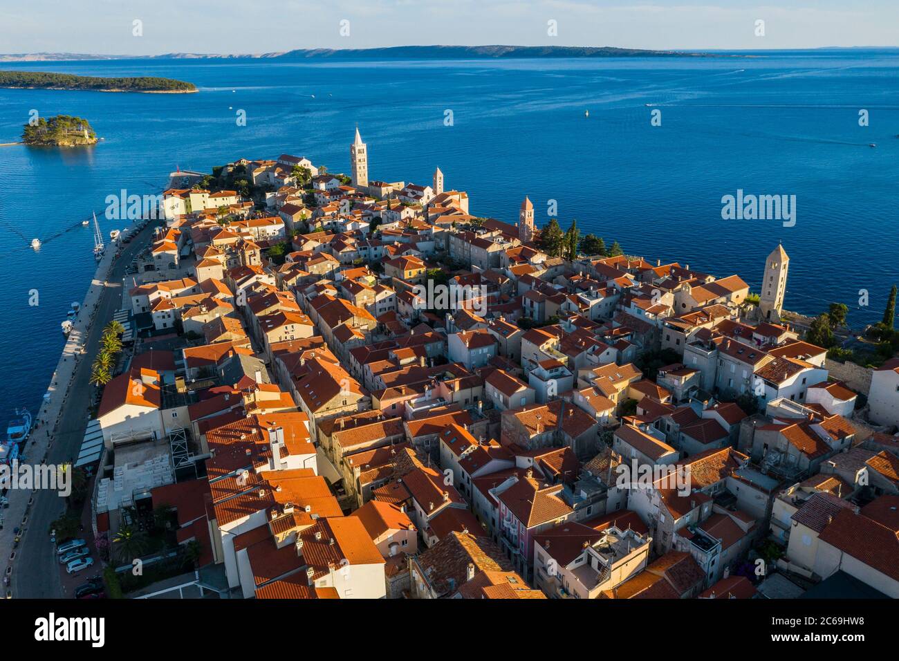 Rab città vecchia Croazia Foto Stock