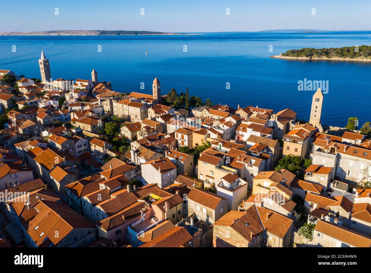 Rab città vecchia Croazia Foto Stock