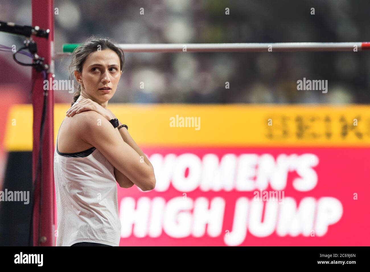Atleta russa Maria Lasitskene, Doha 2019 Foto Stock
