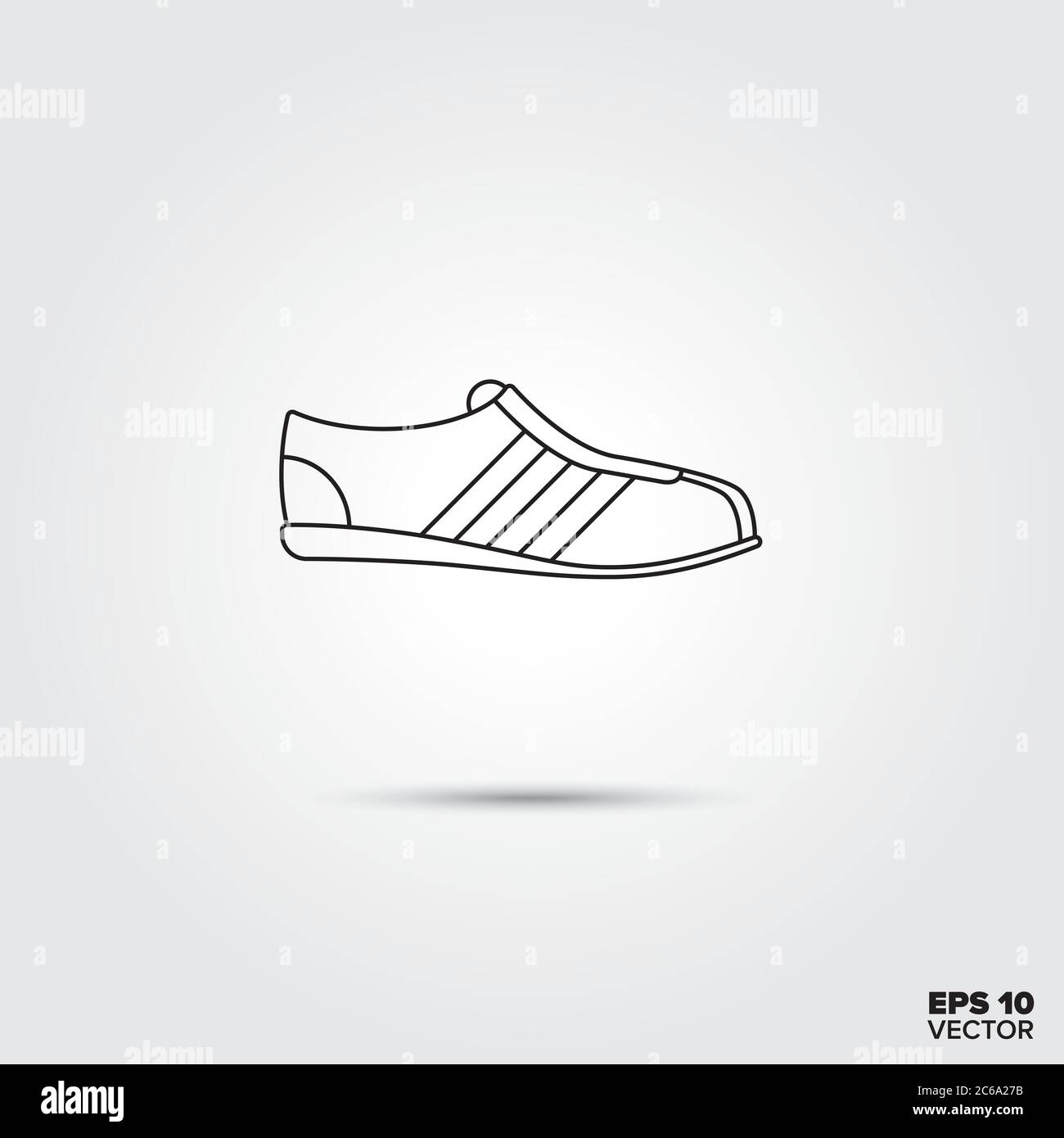 Sport Shoe Line icona Vector Illustrazione Vettoriale