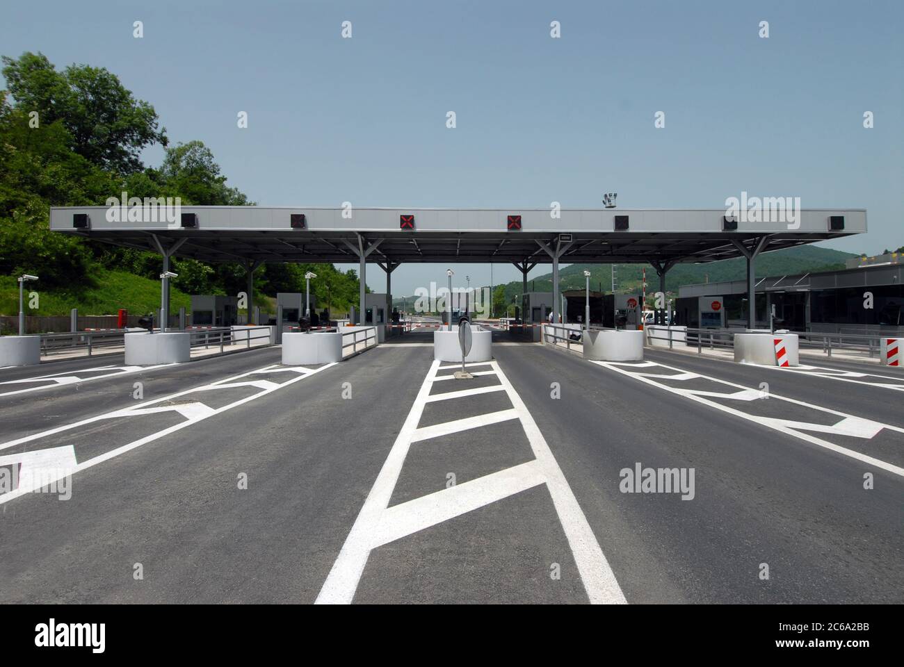 autostrada a pagamento, nuove cabine a pedaggio sulla strada Foto Stock