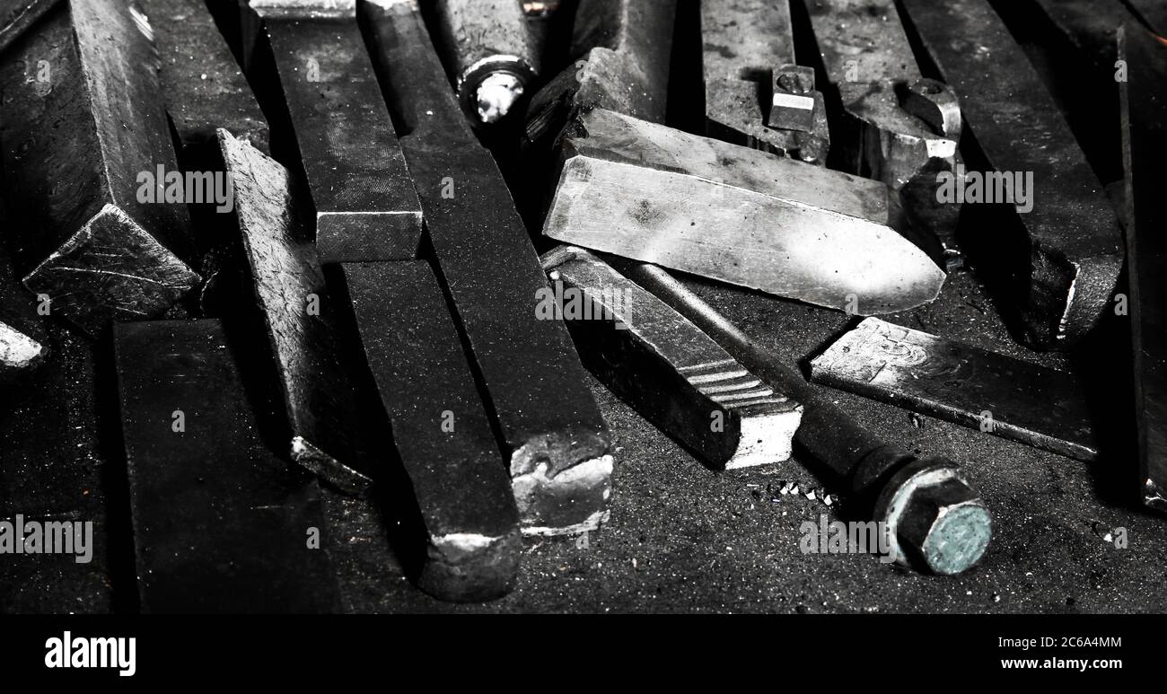 Rifiuti industriali di ferro. Filo di ferro .. Foto Stock