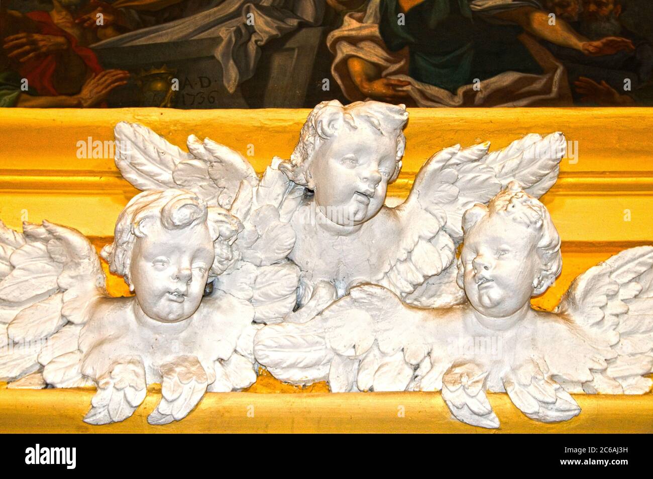 Putti in una chiesa rinascimentale a Sorrento, vicino a Napoli Foto Stock