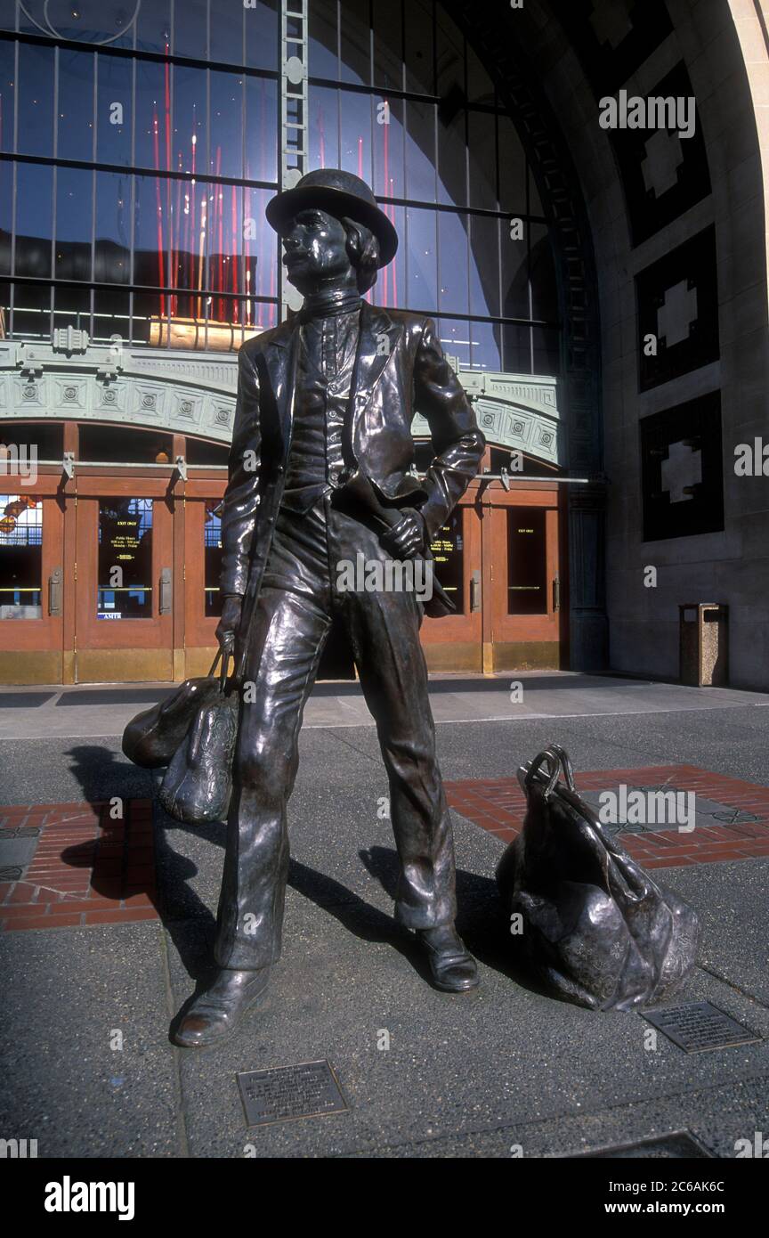 Nuovi inizi statua, Union Station, Tacoma, Washington Foto Stock