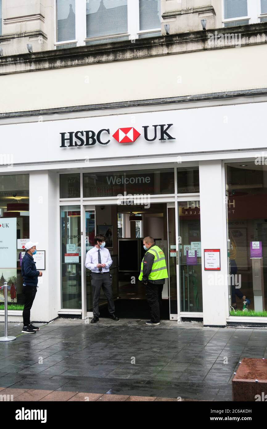 Leicester, Regno Unito . 8 luglio 2020. Leicester Lockdown: Una tranquilla mattina a metà settimana per il centro di Leicester. Accesso limitato a HSBC. MERCOLEDÌ 8 luglio 2020. Leicester, Regno Unito. Credit: ANDRIPHOT/Alamy Live News Foto Stock