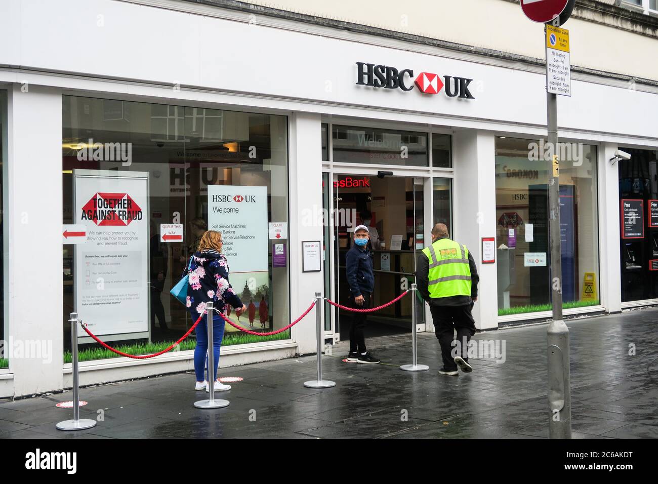 Leicester, Regno Unito . 8 luglio 2020. Leicester Lockdown: Una tranquilla mattina a metà settimana per il centro di Leicester. Accesso limitato a HSBC. MERCOLEDÌ 8 luglio 2020. Leicester, Regno Unito. Credit: ANDRIPHOT/Alamy Live News Foto Stock