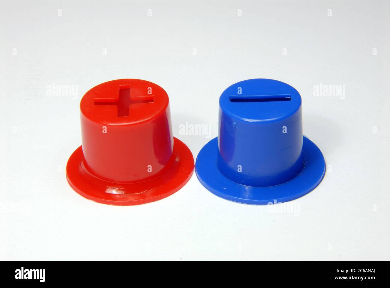 polarità positiva e negativa Foto Stock