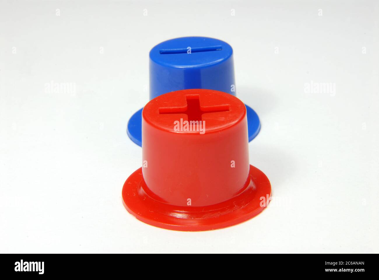 polarità positiva e negativa Foto Stock