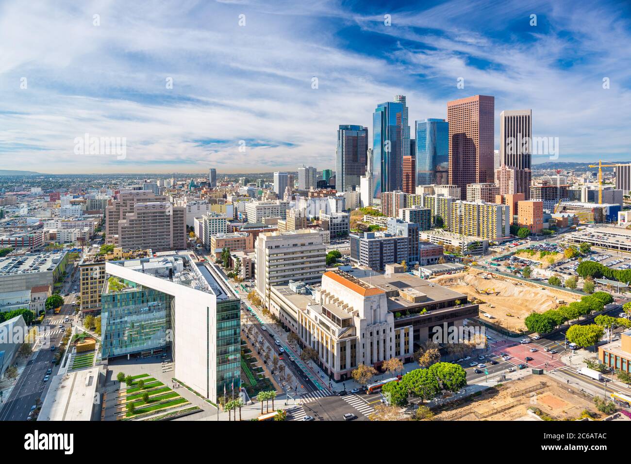 Los Angeles, California, USA Downtown Aerial City scape Foto Stock