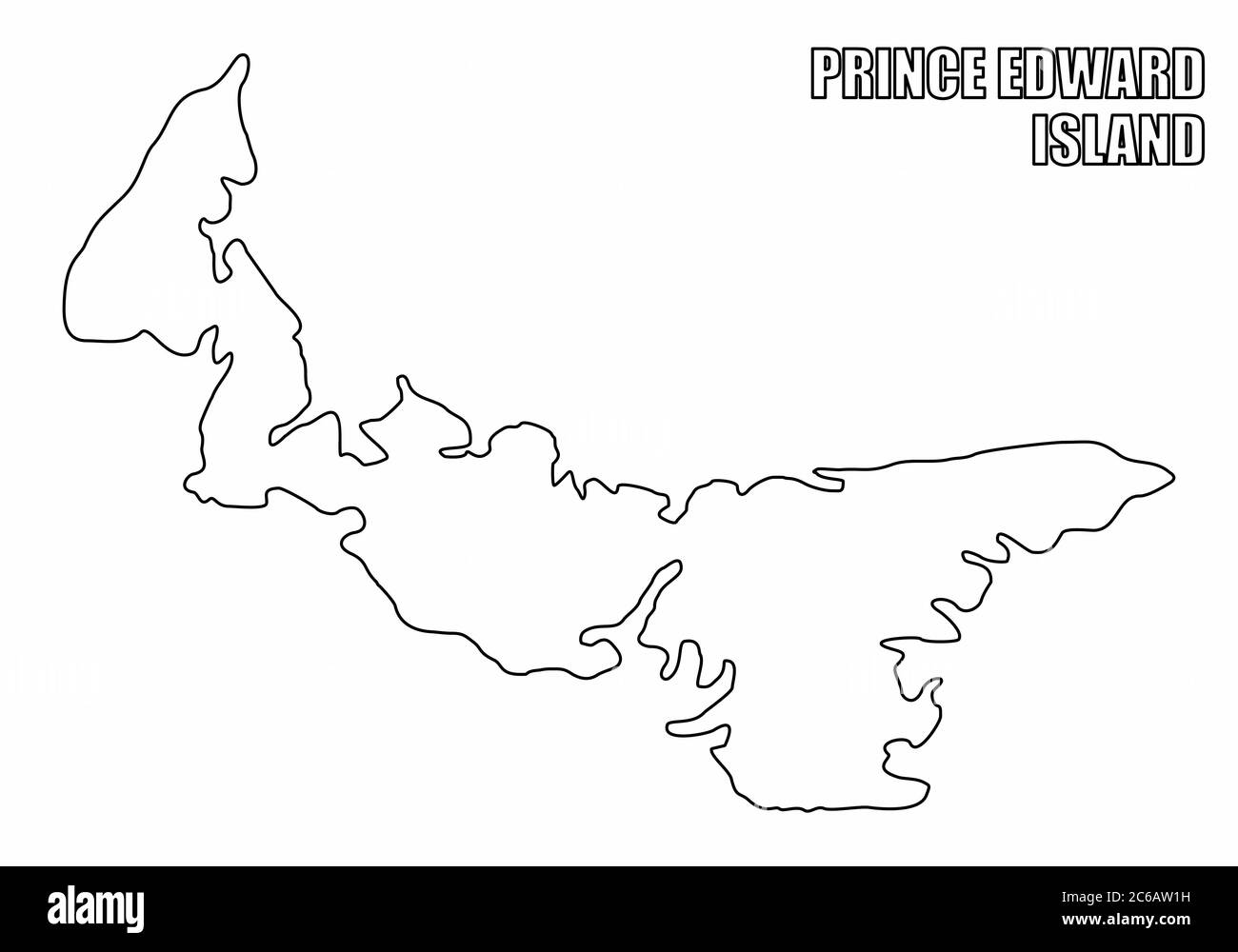 Mappa dell'isola del Principe Edoardo Illustrazione Vettoriale