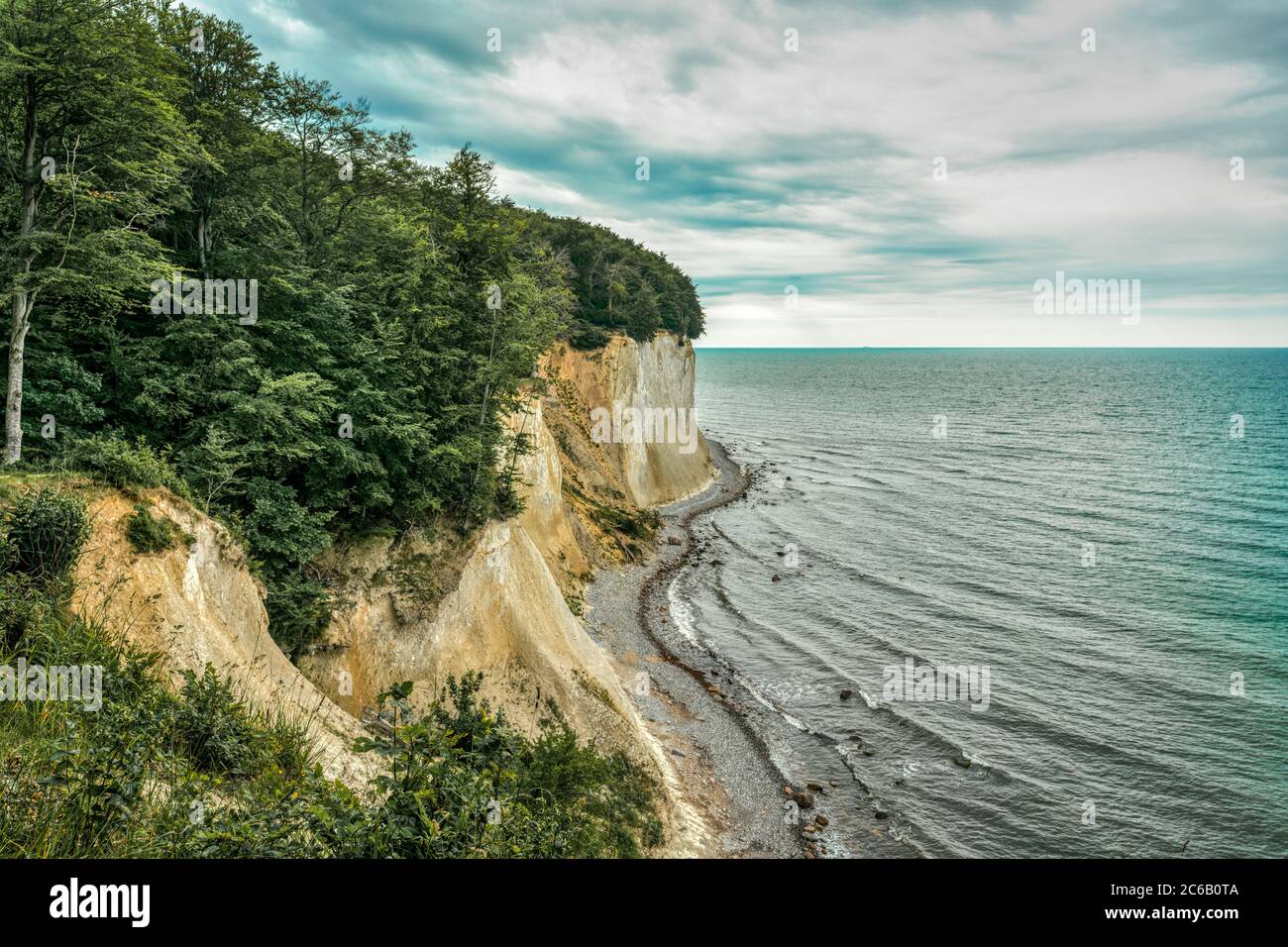 Scogliere di gesso Wissower Klinken sull'isola del mar baltico Ruegen in Germania Foto Stock