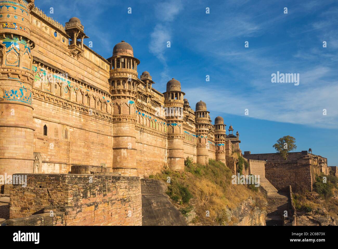 Man Singh Palace, Gwalior Fort, Gwalior, Madhya Pradesh, India, Asia Foto Stock