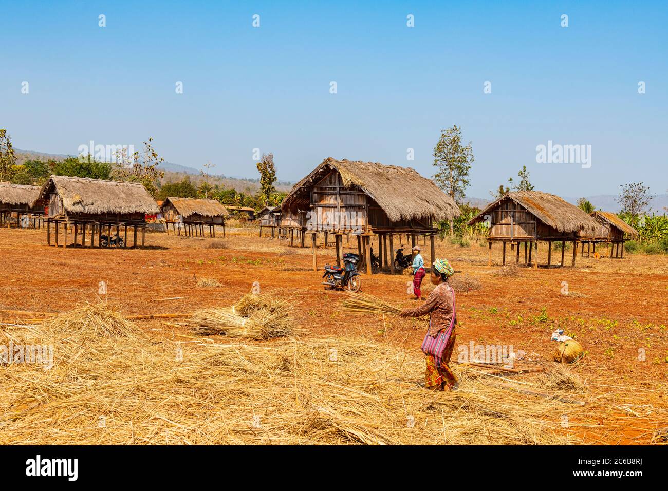 Kayah villaggio, Loikaw zona, Kayah stato, Myanmar (Birmania), Asia Foto Stock