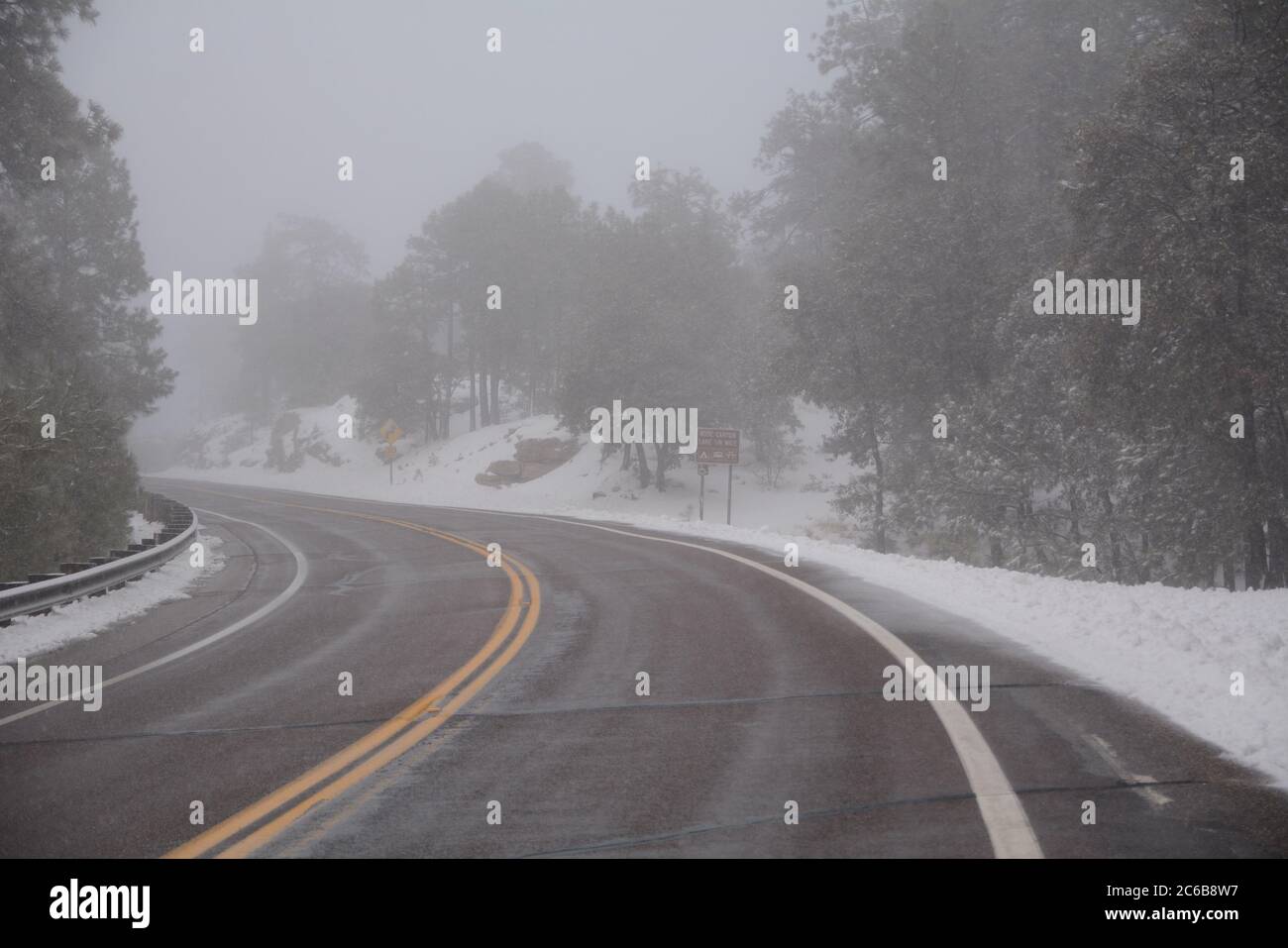 Monte Lemmon nella zona di Tucson piena di neve Foto Stock