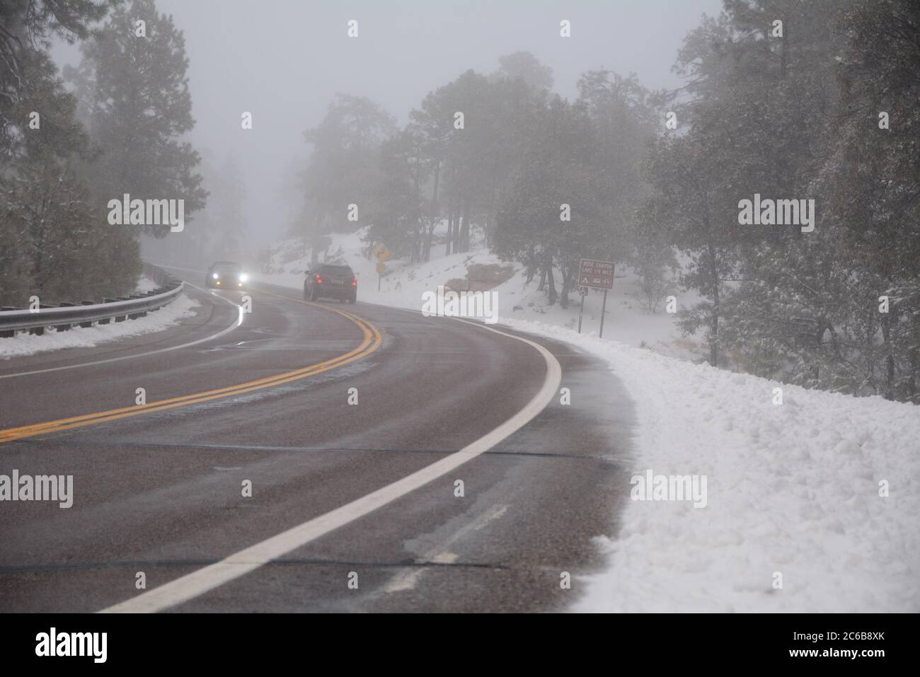 Monte Lemmon nella zona di Tucson piena di neve Foto Stock