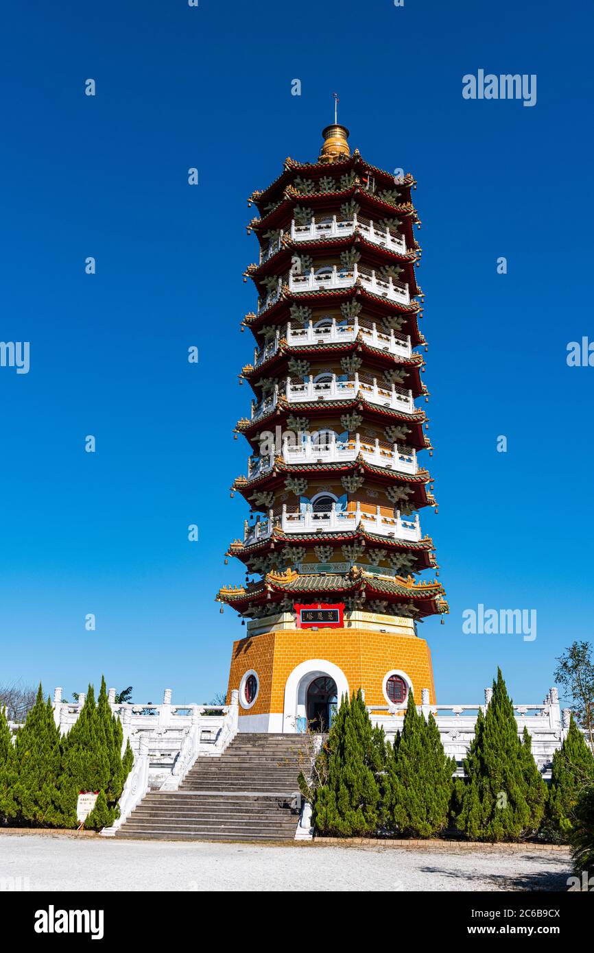 Ci'en Pagoda, Sun Moon Lake, National Scenic Area, contea di Nantou, Taiwan, Asia Foto Stock