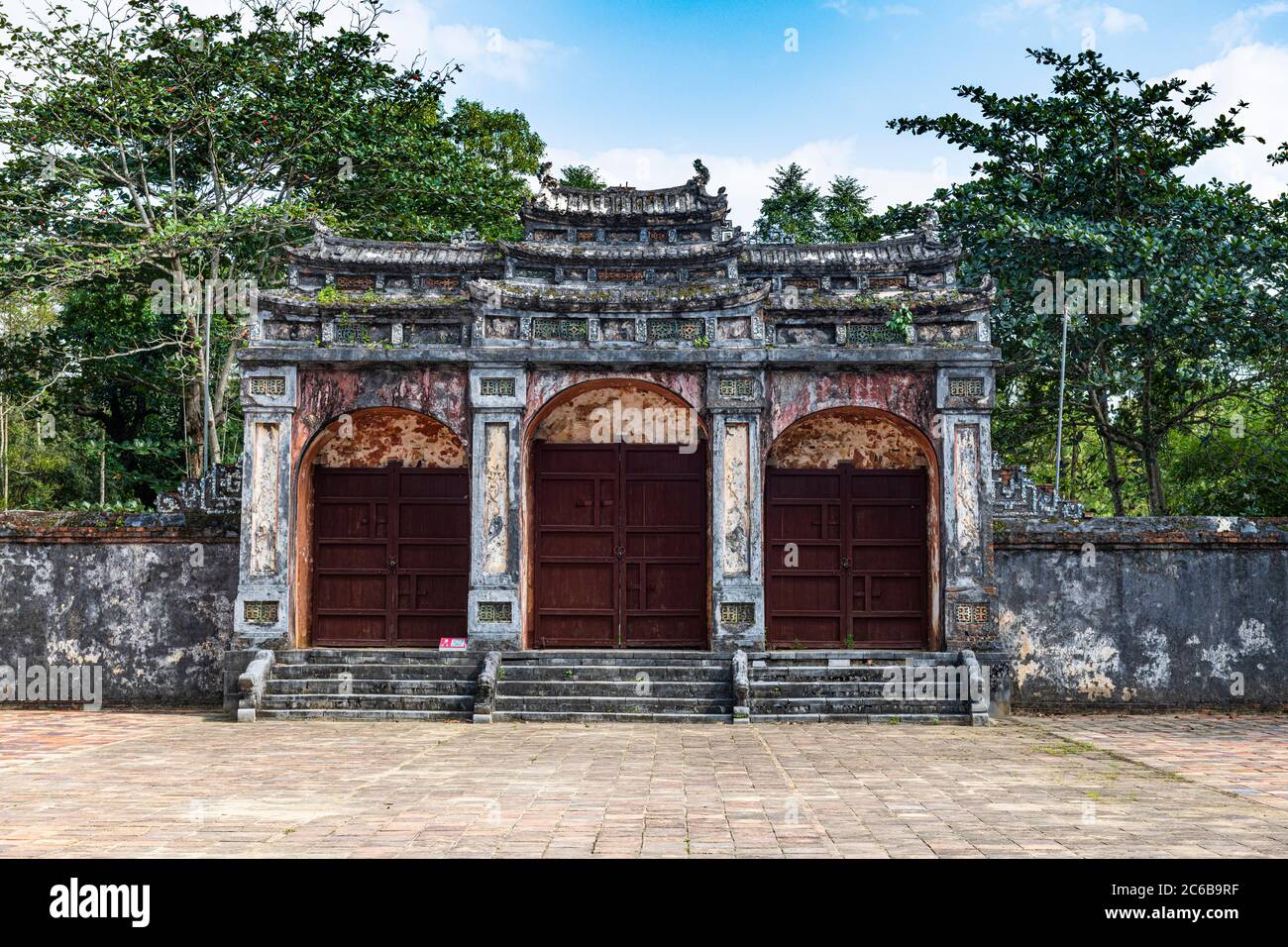 Tomba di Minh Mang, Hue, patrimonio dell'umanità dell'UNESCO, Vietnam, Indocina, Sud-est asiatico, Asia Foto Stock
