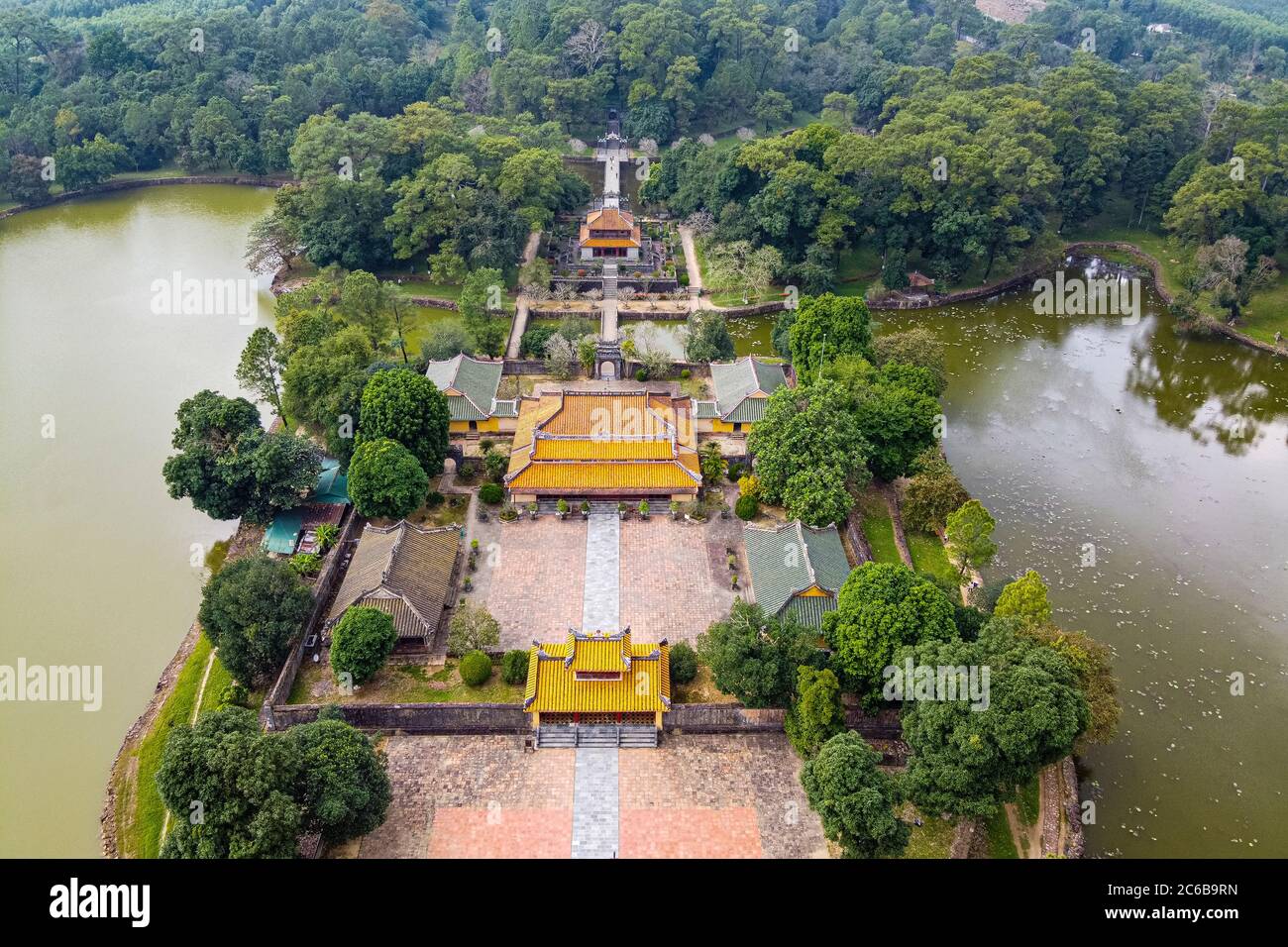 Aereo della tomba di Minh Mang, Hue, patrimonio dell'umanità dell'UNESCO, Vietnam, Indocina, Sud-est asiatico, Asia Foto Stock