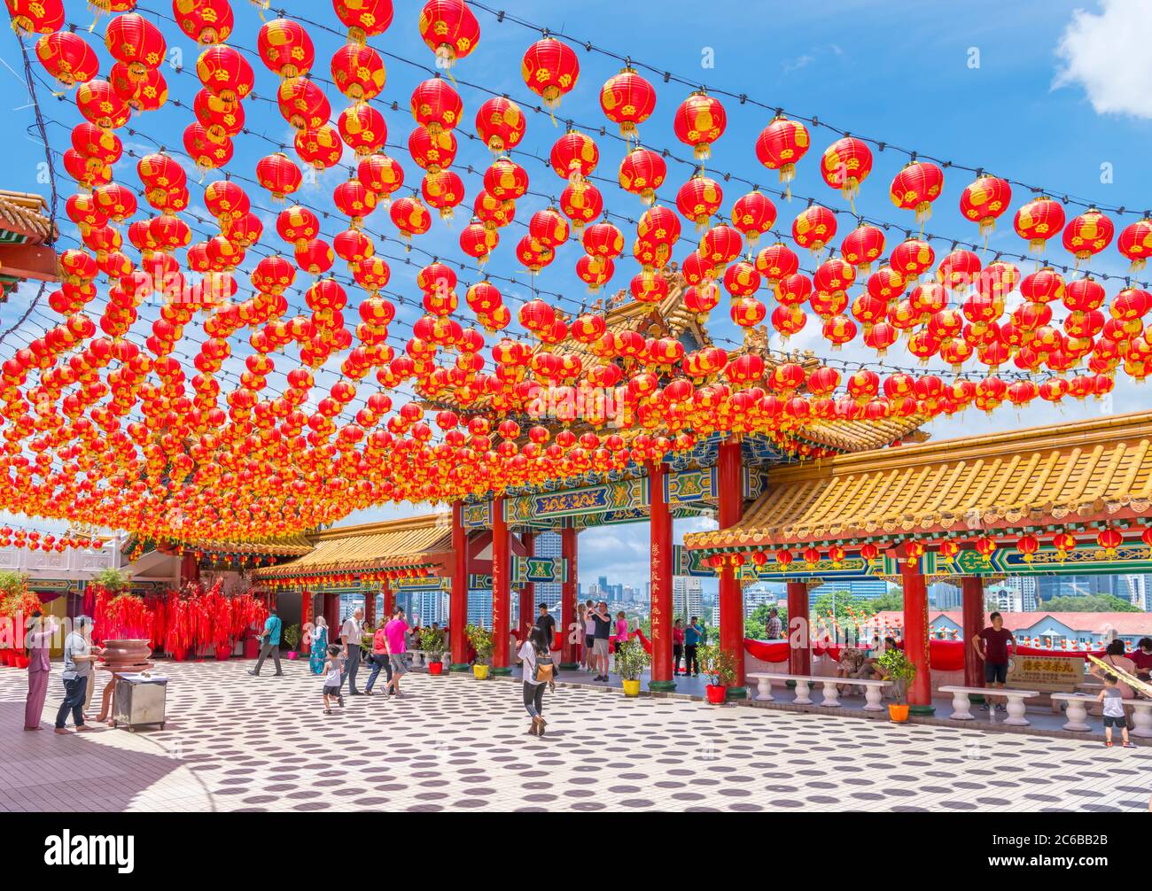 Thean Hou Temple, un grande tempio cinese a Kuala Lumpur, Malesia Foto Stock