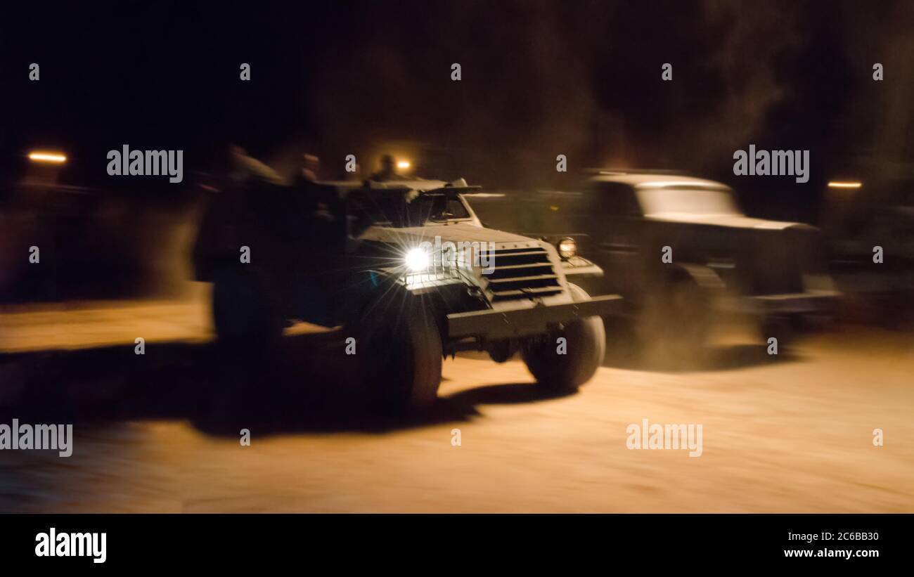 Movimento di attrezzature militari tedesche dalla seconda guerra mondiale Foto Stock