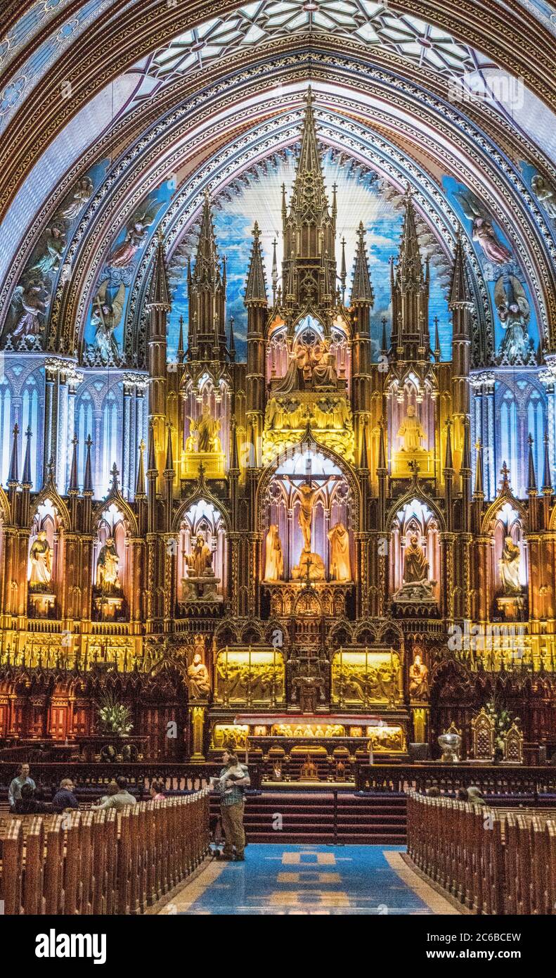 Notre-Dame Basilica interno, Montreal, Quebec, Canada, Nord America Foto Stock