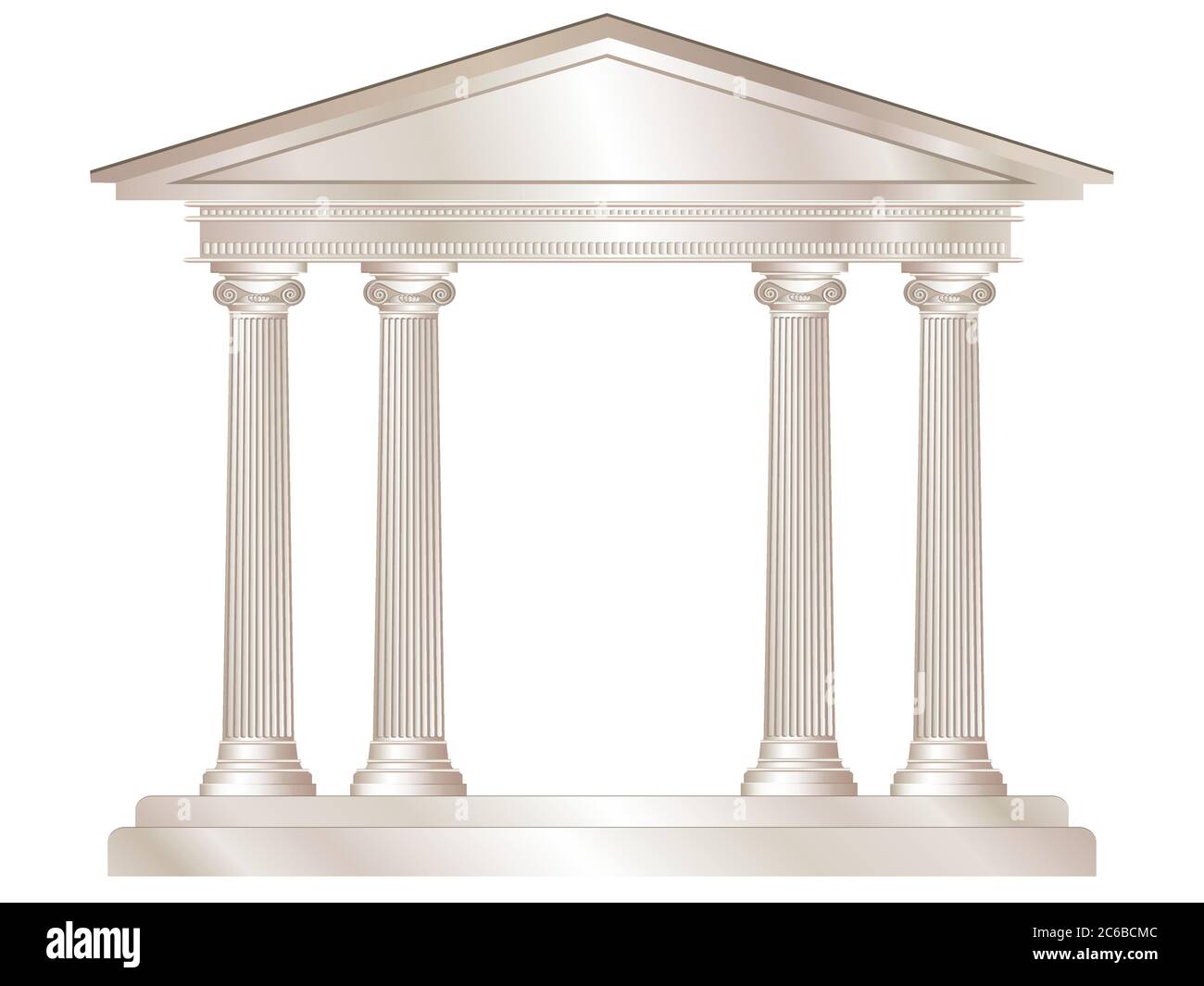 Un'illustrazione vettoriale di un tempio in marmo bianco di stile classico. Formato vettoriale EPS10 Illustrazione Vettoriale